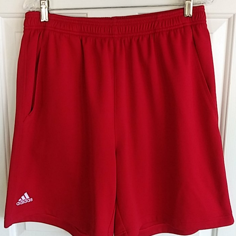 Men's Red Adidas Climalite Shorts Size XL - Picture 1 of 5